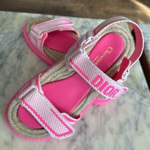 Christian Dior Technical Knit Jute Dioract  Sandals White Fuchsia